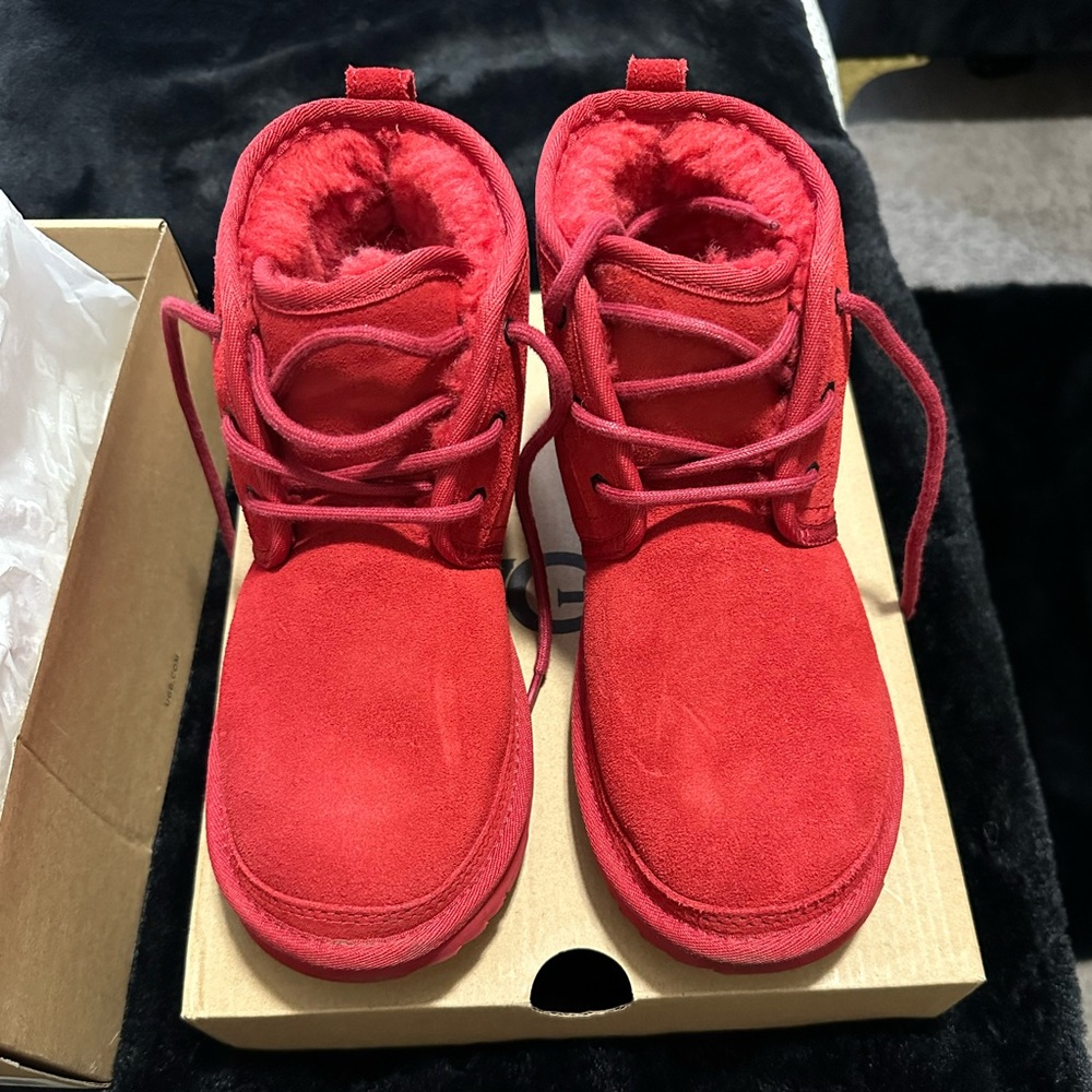 Red Ugg lace up boot